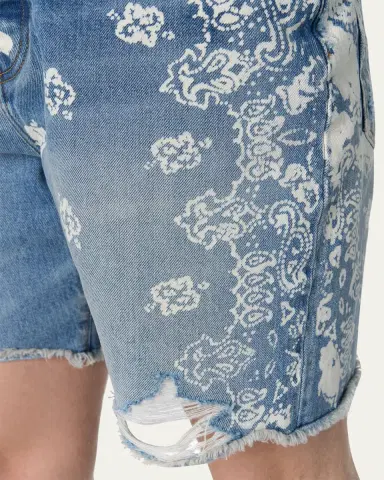 AMIRI Men's Bleach Bandana Denim Shorts | Thumbnail 5 AMIRI Men's Bleach Bandana Denim Shorts | Thumbnail 5