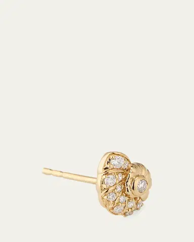 Sydney Evan 14k Yellow Gold Nautilus Shell Stud Earrings With Diamonds | Thumbnail 3