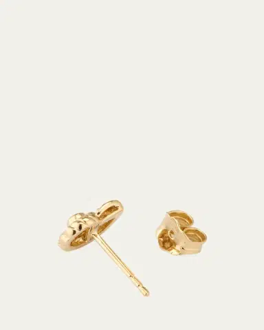 Sydney Evan 14k Yellow Gold Nautilus Shell Stud Earrings With Diamonds | Thumbnail 4