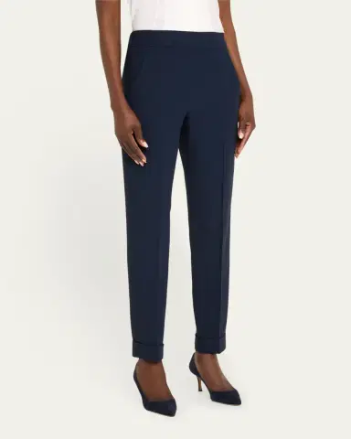 Akris Chris Pleated Straight-Leg Pants | Thumbnail 13