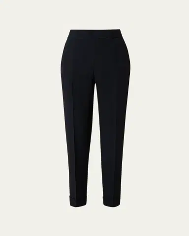 Akris Chris Pleated Straight-Leg Pants | Thumbnail 5