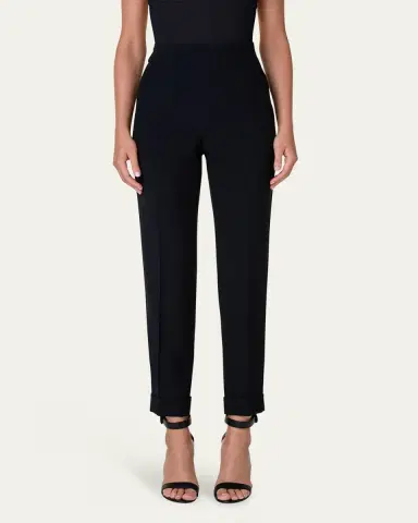 Akris Chris Pleated Straight-Leg Pants | Thumbnail 8
