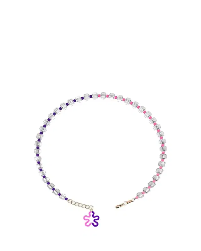 B Multi Beaded Necklace with Rock Crystal