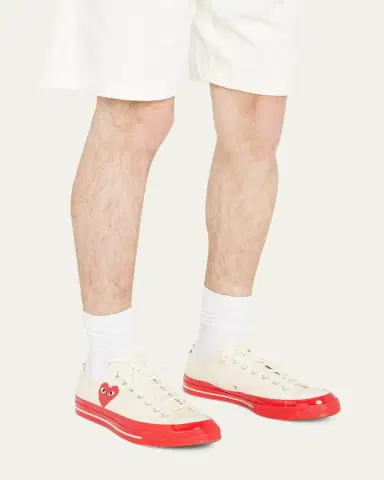 Comme des Garçons x Converse Men's PLAY Chuck 70 Low-Top Canvas Sneakers | Thumbnail 2