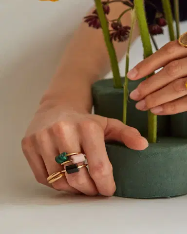 Aliita Deco Cylinder Ring with | Thumbnail 2
