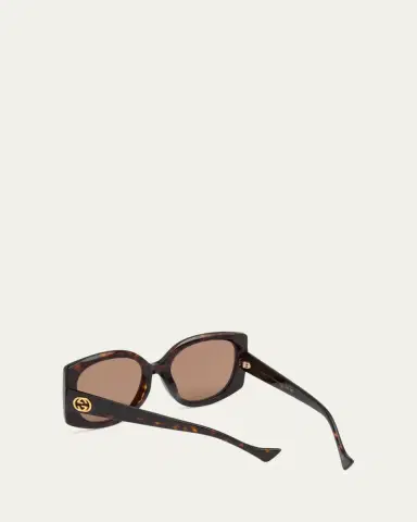 Gucci Raised Interlocking GG Acetate Butterfly Sunglasses | Thumbnail 8