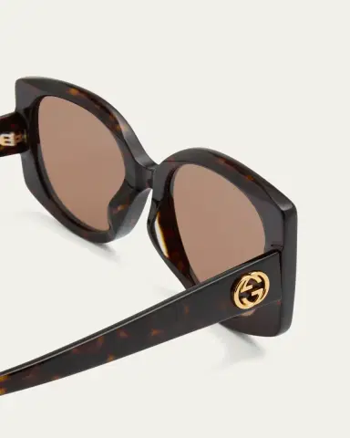 Gucci Raised Interlocking GG Acetate Butterfly Sunglasses | Thumbnail 9