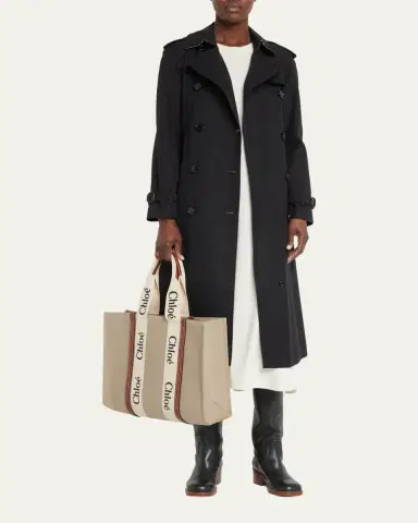 Chloé Woody Large Tote Bag in Linen | Thumbnail 5 Chloé Woody Large Tote Bag in Linen | Thumbnail 5