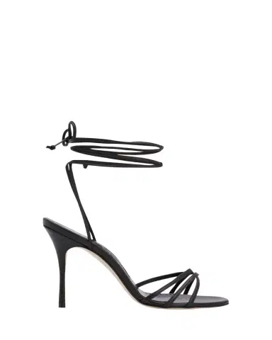 Manolo Blahnik Leva Strappy Ankle-Wrap Sandals | Thumbnail 1