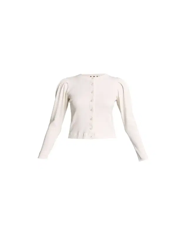 AMO Denim Puff-Sleeve Cardigan