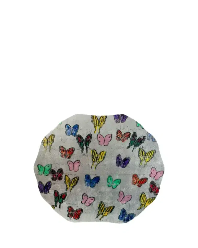 Butterflies Around The World Silver Leaf And Lacquer Placemat