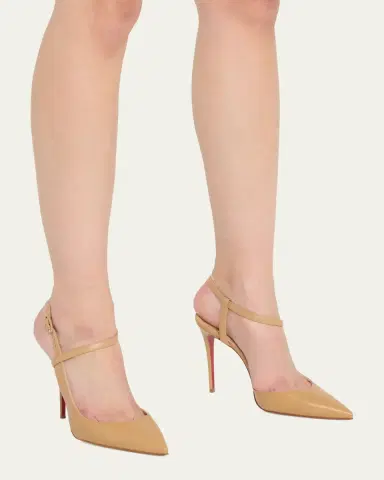 Christian Louboutin Jenlove Calfskin Red Sole Ankle-Strap High-Heel Pumps | Thumbnail 2