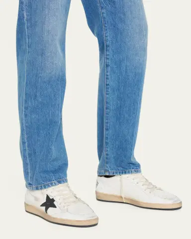 Golden Goose Men's Ball Star Distressed Leather Low-Top Sneakers | Thumbnail 2