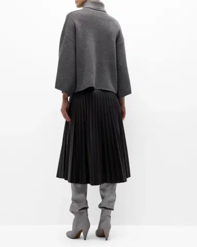 Proenza Schouler White Label Pleated Vegan Leather Midi Skirt | Thumbnail 3