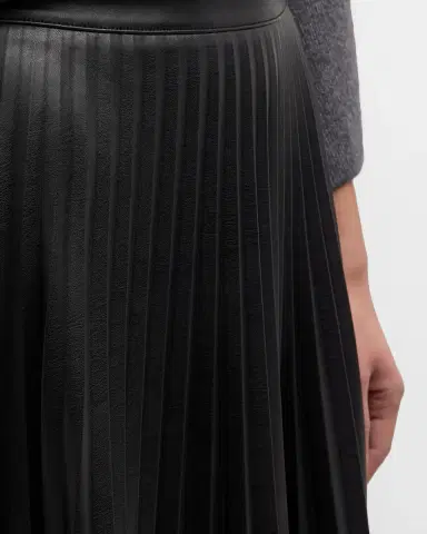 Proenza Schouler White Label Pleated Vegan Leather Midi Skirt | Thumbnail 4