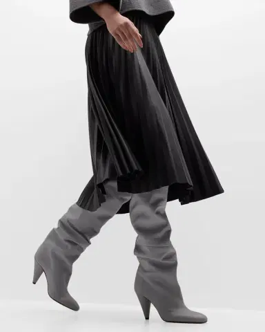 Proenza Schouler White Label Pleated Vegan Leather Midi Skirt | Thumbnail 6