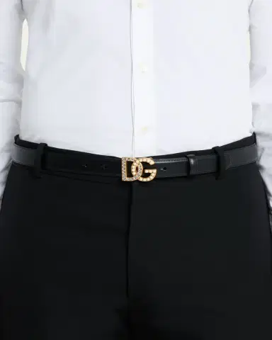 Dolce & Gabbana Embellished Pearly Interlocking DG Leather Belt | Thumbnail 3