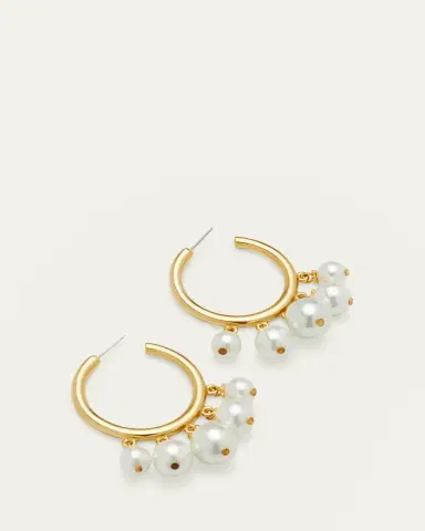 ben-amun Pearly Drop Hoop Post Earrings | Thumbnail 3