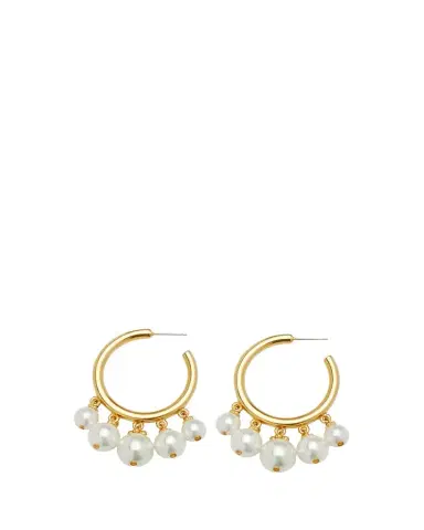 ben-amun Pearly Drop Hoop Post Earrings | Thumbnail 1