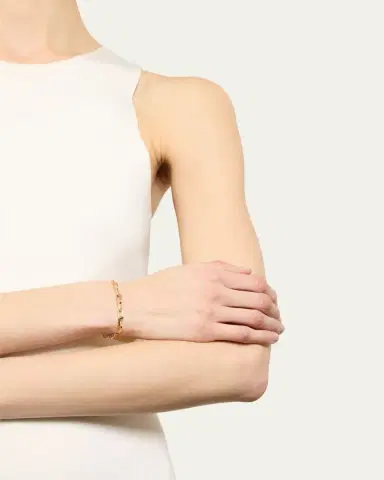 Lizzie Mandler Fine Jewelry Knife Edge Oval Link Bracelet with Half Pave Diamond Links | Thumbnail 2