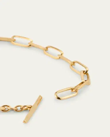 Lizzie Mandler Fine Jewelry Knife Edge Oval Link Bracelet with Half Pave Diamond Links | Thumbnail 4