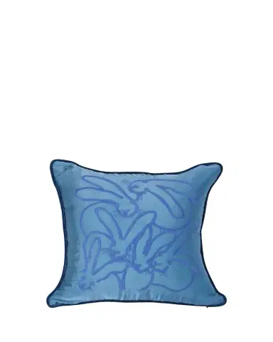 Hunt Slonem Embroidered Silk & Velvet Seven Bunny Pillow, 22" | Thumbnail 1