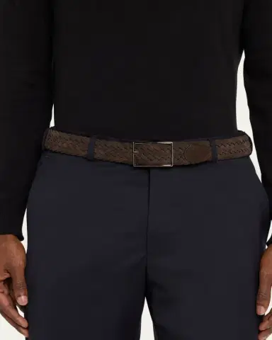Simonnot Godard Men's Reversible Suede Wool Felt Belt | Thumbnail 2