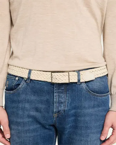 Simonnot Godard Men's Reversible Suede Wool Felt Belt | Thumbnail 3