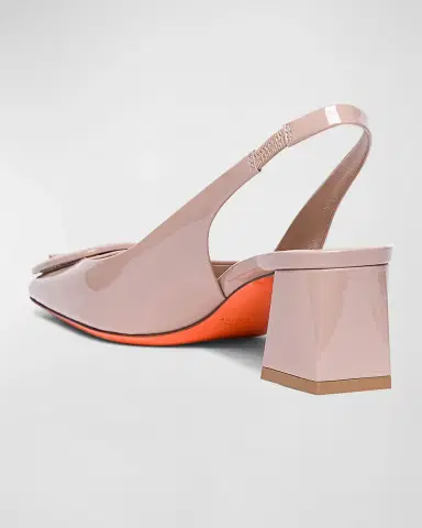 Santoni Lemon Patent Buckle Slingback Pumps | Thumbnail 2
