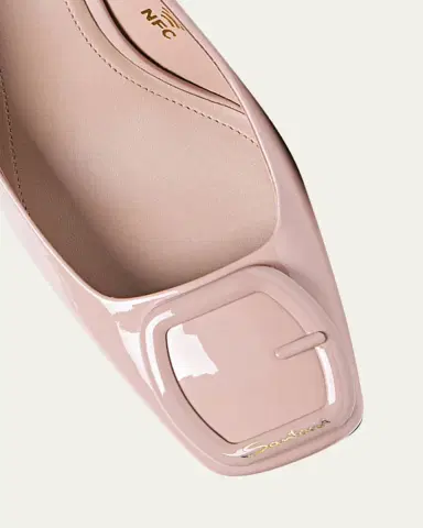Santoni Lemon Patent Buckle Slingback Pumps | Thumbnail 8