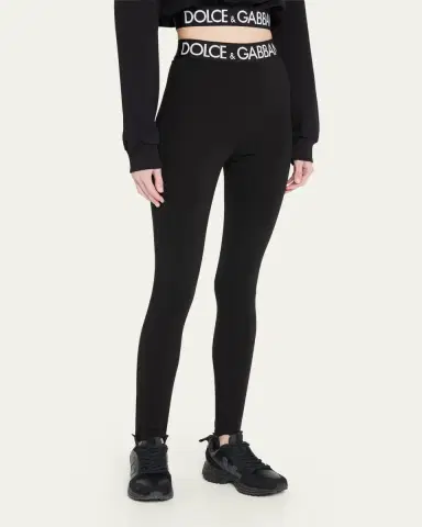 Dolce & Gabbana Branded Elastic High-Waist Leggings w/ Detachable Stirrups | Thumbnail 4 Dolce & Gabbana Branded Elastic High-Waist Leggings w/ Detachable Stirrups | Thumbnail 4