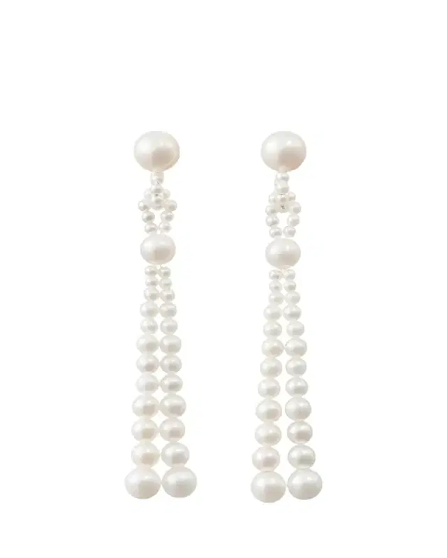 Sophie Bille Brahe Opera Freshwater Pearl Tassel Earrings