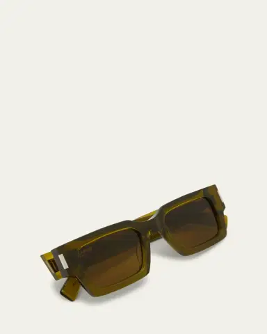 Saint Laurent Men's Rectangle Acetate Sunglasses with Logo | Thumbnail 4