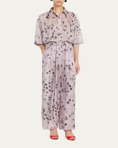 Giorgio Armani Printed Silk Wide-Leg Pants | Thumbnail 2 Giorgio Armani Printed Silk Wide-Leg Pants | Thumbnail 2