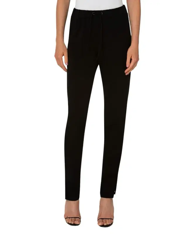 Mike Split-Hem Crepe Pull-On Pants