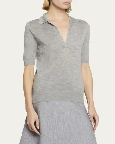 Gabriela Hearst Frank Cashmere Polo Top | Thumbnail 4 Gabriela Hearst Frank Cashmere Polo Top | Thumbnail 4