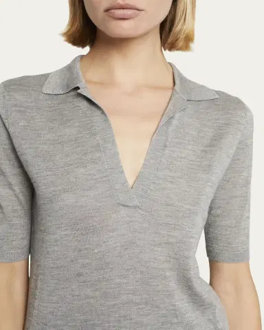 Gabriela Hearst Frank Cashmere Polo Top | Thumbnail 5 Gabriela Hearst Frank Cashmere Polo Top | Thumbnail 5
