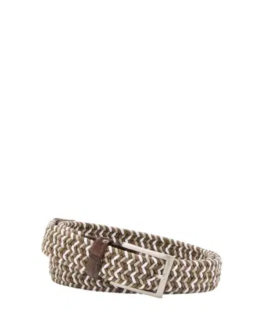 W. Kleinberg Men's Stretch Woven Belt with Alligator Trim | Thumbnail 1