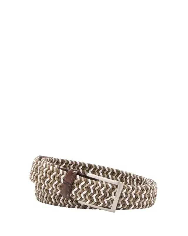 Men's Stretch Woven Belt with Alligator Trim