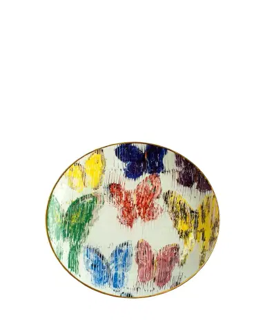 Hunt Slonem Butterfly Salad Plate with Gold Rim | Thumbnail 1