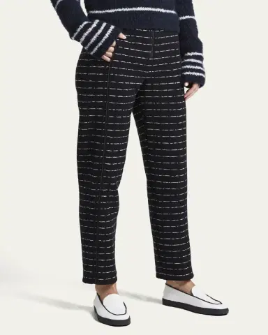 Giorgio Armani Straight-Leg Ankle Jersey Jacquard Pants | Thumbnail 4 Giorgio Armani Straight-Leg Ankle Jersey Jacquard Pants | Thumbnail 4