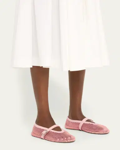 Alaïa Mesh Mary Jane Ballerina Flats | Thumbnail 14