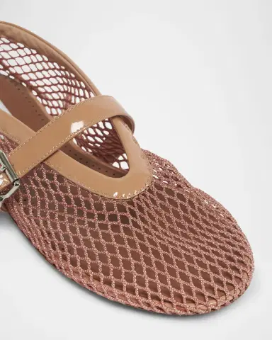 Alaïa Mesh Mary Jane Ballerina Flats | Thumbnail 3
