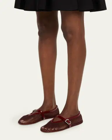 Alaïa Mesh Mary Jane Ballerina Flats | Thumbnail 24