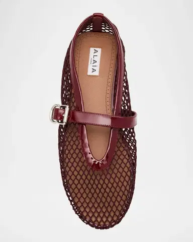 Alaïa Mesh Mary Jane Ballerina Flats | Thumbnail 35