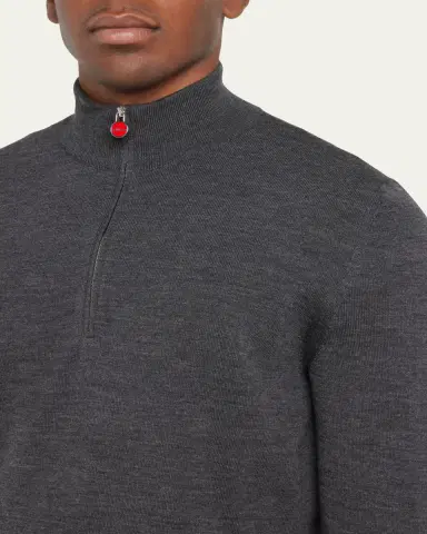 Kiton Men's Wool Half-Zip Sweater | Thumbnail 5 Kiton Men's Wool Half-Zip Sweater | Thumbnail 5