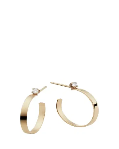 Lana 14K Gold Solo Diamond Hoop Earrings | Thumbnail 1