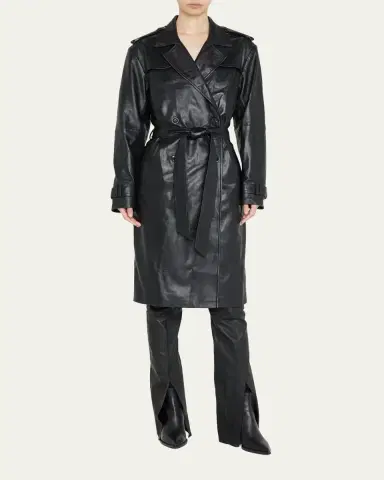 SPRWMN Leather Trench Coat | Thumbnail 3
