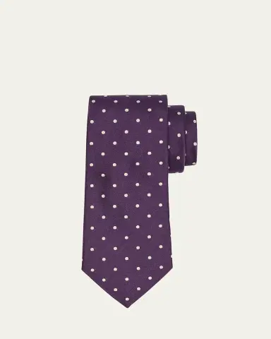 Ralph Lauren Purple Label Men's Polka-Dot Silk Satin Tie | Thumbnail 3
