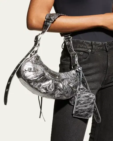 Balenciaga Cagole XS Metallic Stud Hobo Shoulder Bag | Thumbnail 2